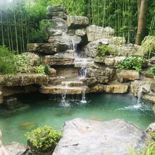 龟纹石假山瀑布灯光装饰新品风水布局锦鲤鱼养殖技术交流疾病防治