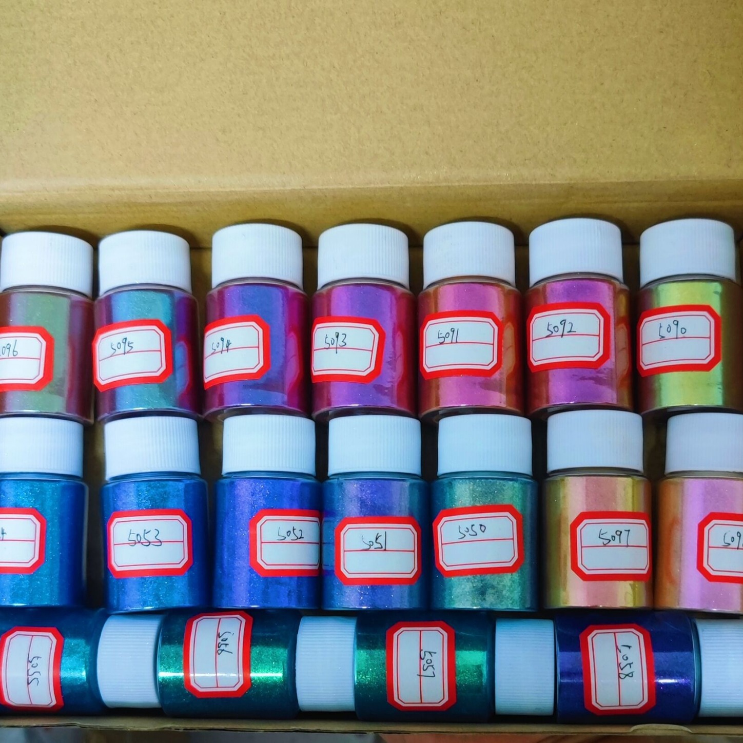 跨境滴胶水彩火漆蜡变色龙珠光颜料chameleon powder变色龙粉10g