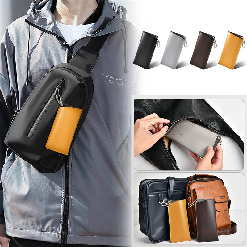 Cross-Border Same Style Glasses Case with Carabiner, Portable Hanging Bag Sunglasses Case, Soft and Compact Glasses Storage Bag