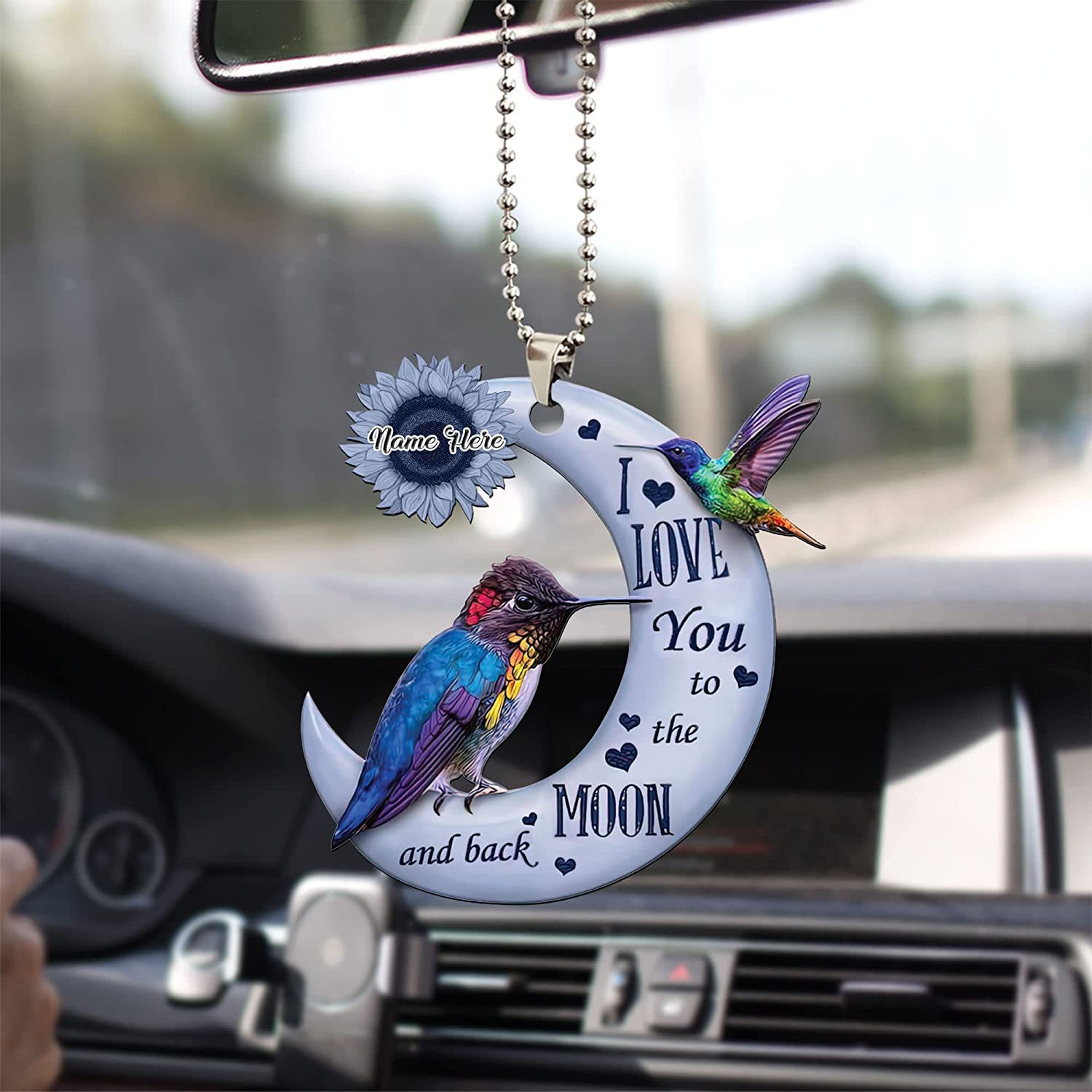 Nuevos productos creativos transfronterizos colibríes acrílico para automóviles colgantes mochila colgantes regalo de cumpleaños decoración para el hogar