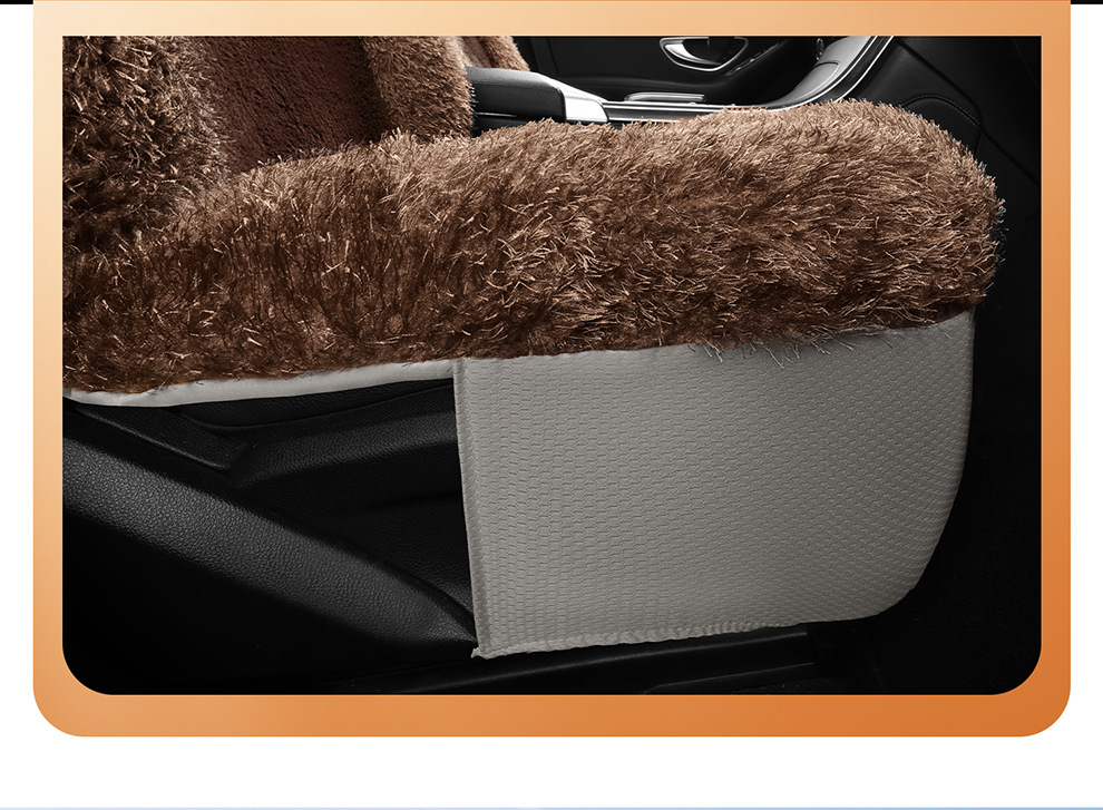 Winter Plush Car Seat Cover for Five Seats, Fully Enclosed Seat Cushion, Warm and Thickeneded Cotton and Linen Cartoon Goddess Seat Cover