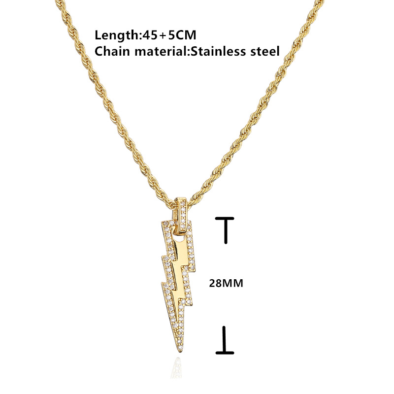 Fashion Style Inlay Craft Copper Fashion Geometric Lightning Artificial Gemstones Earrings Necklace