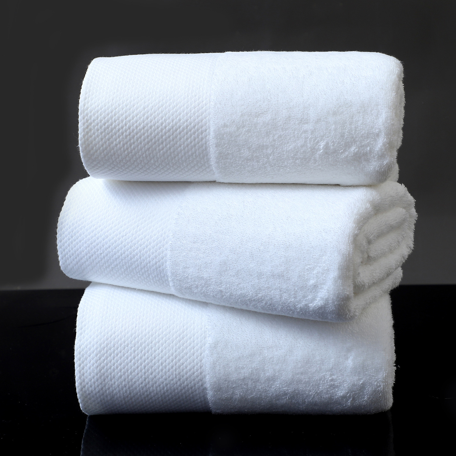 Toallas blancas del Hotel Gaoyang, algodón puro, gruesas, absorbentes, sin pelusas, totalmente de algodón, ropa de cama de hotel de cinco estrellas, logotipo personalizado.