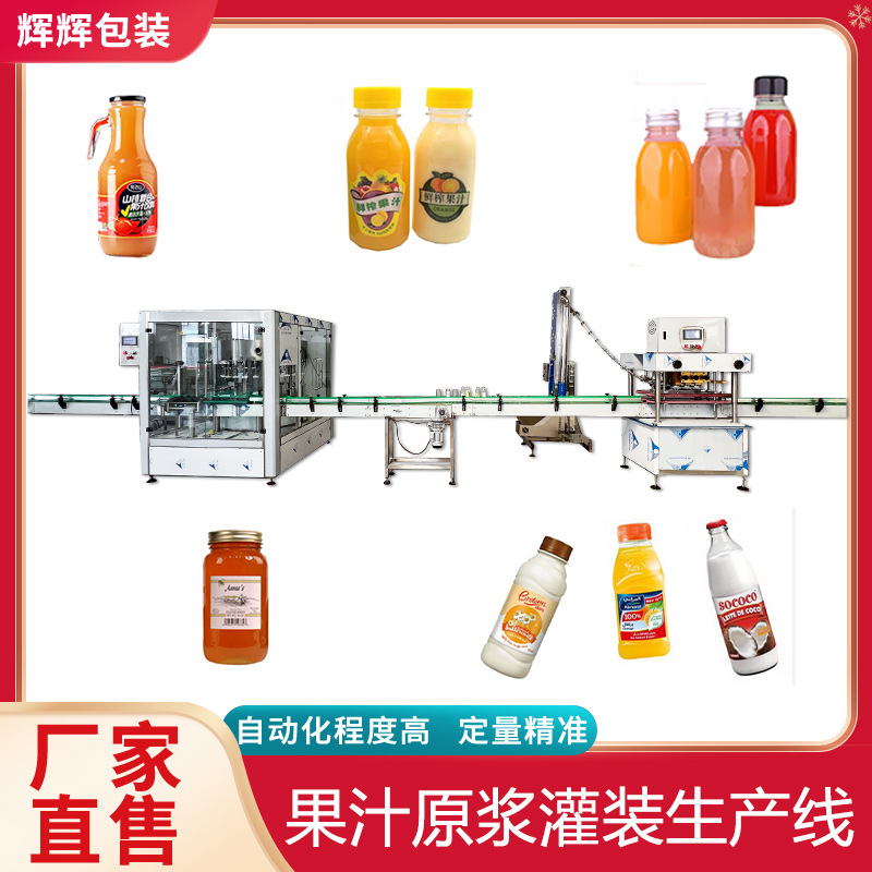 杏子原浆灌装机 饮料果汁酒水商用灌装流水线 茶饮料大型灌装机