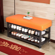 换鞋凳门口家用入户玄关穿鞋凳简约鞋架坐凳一体进门收纳凳子铁艺