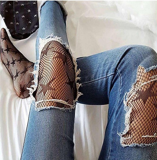 Women's Fashion Geometric Linen Polyester Cotton Tights 1 Piece display picture 3