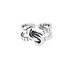 Tide, retro fashionable ring with pigtail, simple and elegant design, silver 925 sample