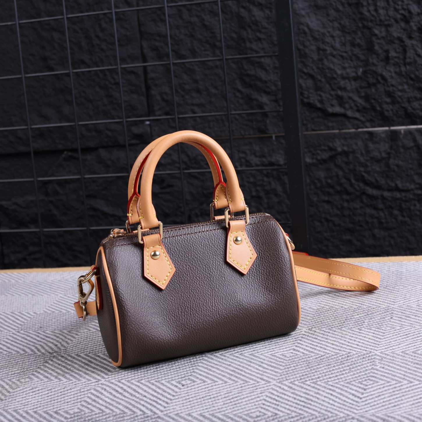 Louis Vuitton Nano Speedy Schultertasche Aus Echtem Leder_voghion.com