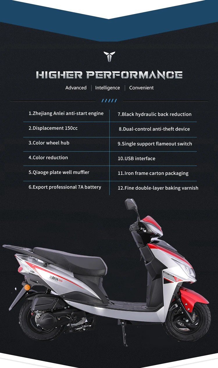 Xinxi Export Specializes in Zl3.0 War Wolf 3, a Popular 125Cc Adult Two-Wheel Scooter with Fuel-Powered Engine