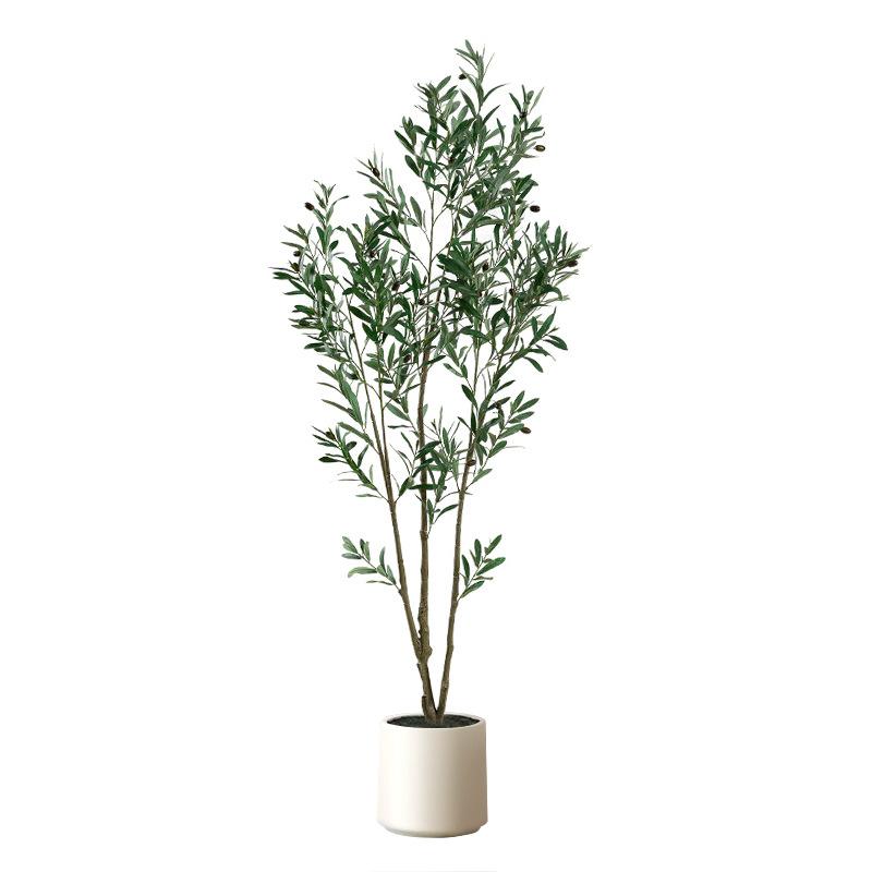 Nueva Amazon Desmontaje y montaje de plantas de simulación de olivo Adornos de plantas en macetas para el suelo Árbol falso para el hogar Decoración de la sala de estar Plantas verdes