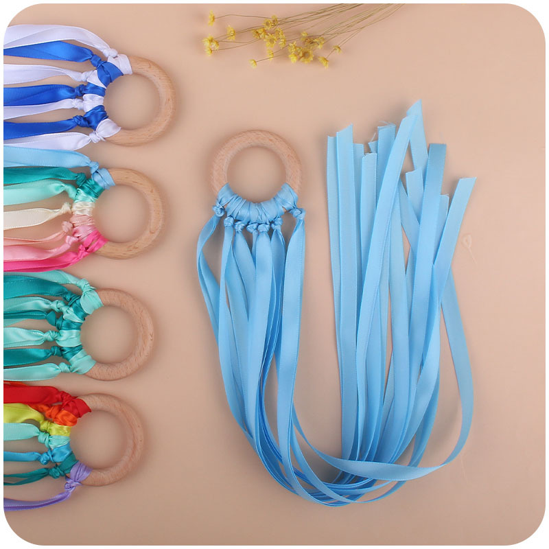 Nuevo bebé suministros cinta Beech sonajero calmante bebé creativo anillo de madera juguete dientes molienda Amazon