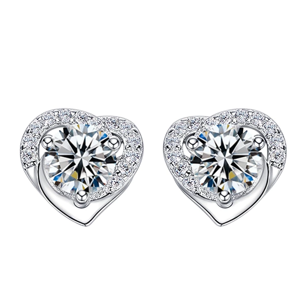 Heartbow white diamond earrings [one pair of price]