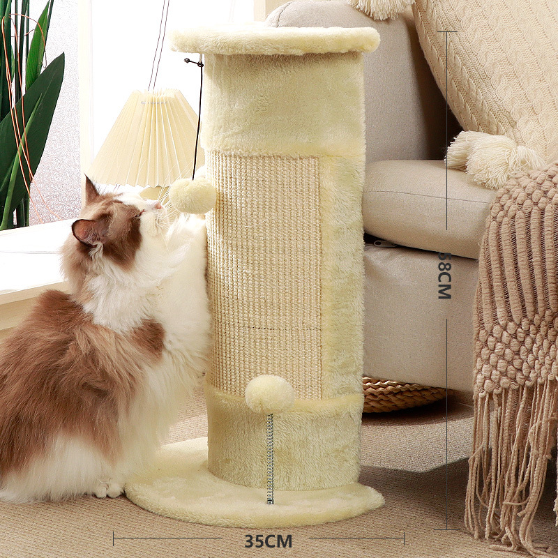 Árbol para Gatos Grande Transfronterizo Hecho de Sisal, Soporte para Gatos que Ahorra Espacio, Modelo de Exportación, Árbol para Gatos Integrado con Cama para Gatos, Suministros Populares para Mascotas.