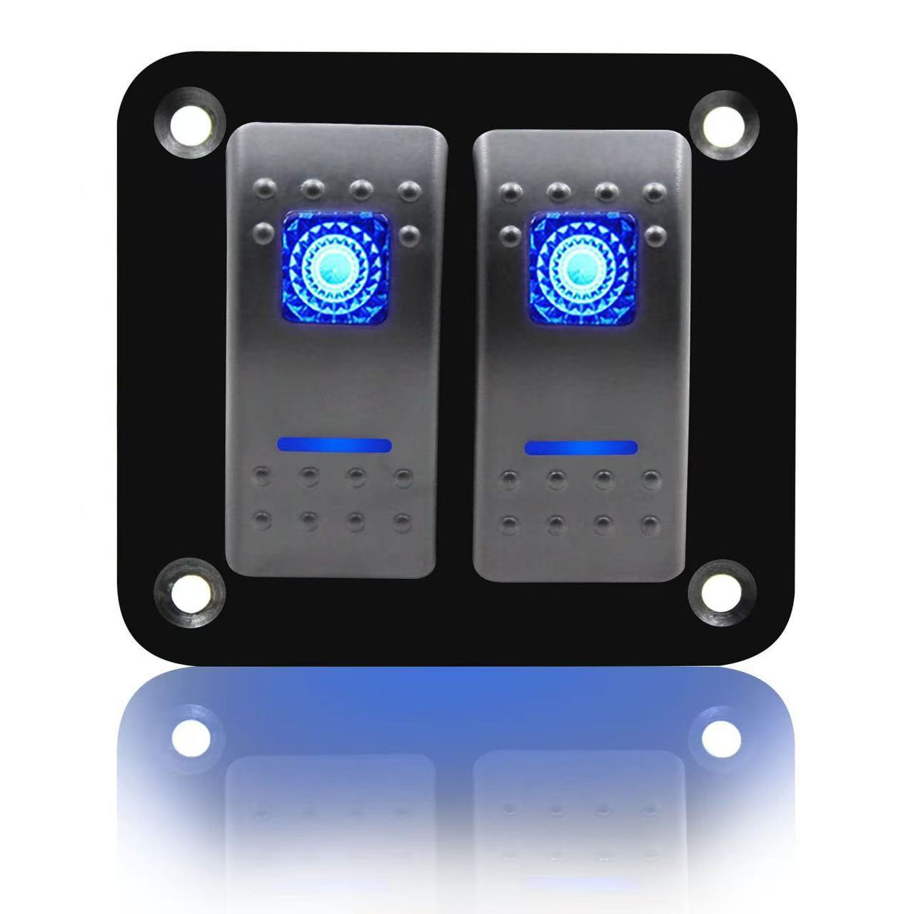 Manufacturer's four-position illuminated car boat-shaped switch, suitable for modifying rocker switches in RVs and ships, universal switch panel