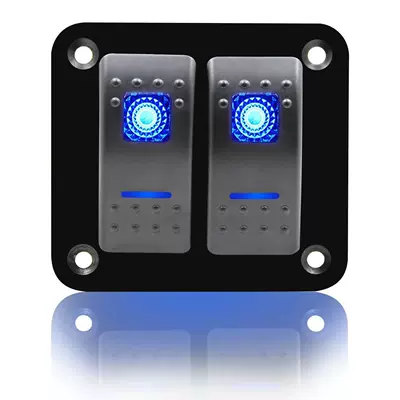 Manufacturer's four-position illuminated car boat-shaped switch, suitable for modifying rocker switches in RVs and ships, universal switch panel (Other power supply, ignition system) - two-yacht-switches