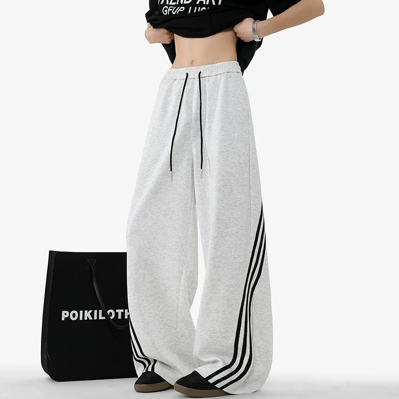 2026 Autumn Trendy Color-Block Three-Stripe Floor-Length Casual Pants for Men, Plus Size Sweatpants, Sports Pants with Elastic Waistband 2026 Autumn Trendy Color-Block Three-Stripe Floor-Length Casual Pants for Men, Plus Size Sweatpants, Sports Pants with Elastic Waistband
