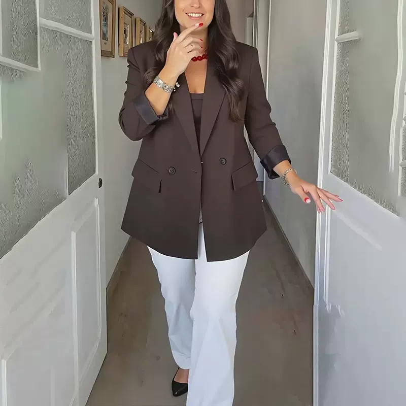 2025欧美风跨境热卖女装秋季法式复古气质通勤小西装外套女装