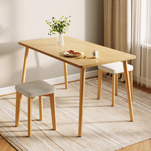 出租房桌子吃飯家用餐桌小戶型簡約實木腿桌子長方形簡易北歐飯桌