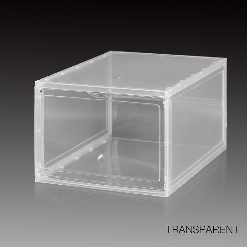 Caja dura engrosada caja de zapatos transparente de plástico flip caja de almacenamiento de acrílico a prueba de polvo combinación de zapatos gabinete de zapatos al por mayor
