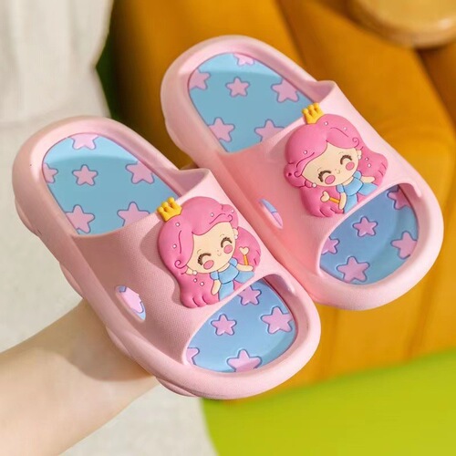 Children's summer slippers for girls cartoon cute indoor soft-soled non-slip bathroom baby boy slippers with poop feeling