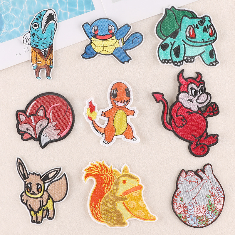 电脑绣花标卡通动物布标服装辅料手账DIY刺绣贴跨境货源刺绣贴