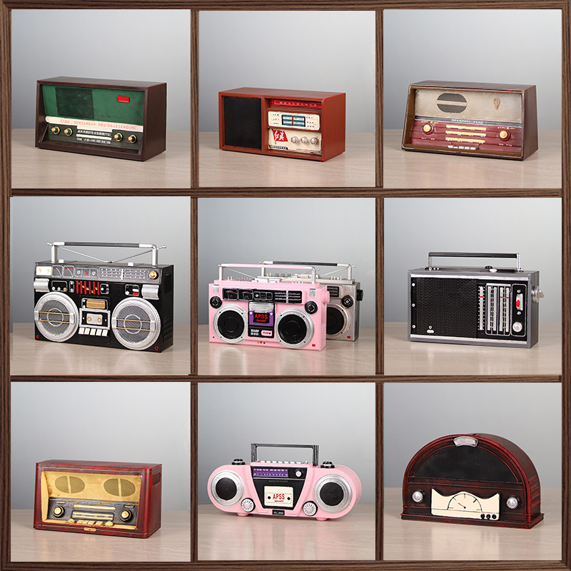 复古仿真老式收音机录音机模型怀旧老物件橱窗陈列拍摄影道具摆件