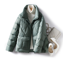 羽絨服女短款2022年冬季新款時尚洋氣綠色白鴨絨冬裝外套