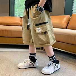 男童夏装短裤五分工装裤洋帅气薄款2024新款中大童夏季男孩儿童装