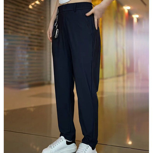 2025 Four-Way Stretch Quick-Dry Ice Silk Pants for Men - Spring and Summer Thin Straight Leg Sports Pants - Business Casual Pants