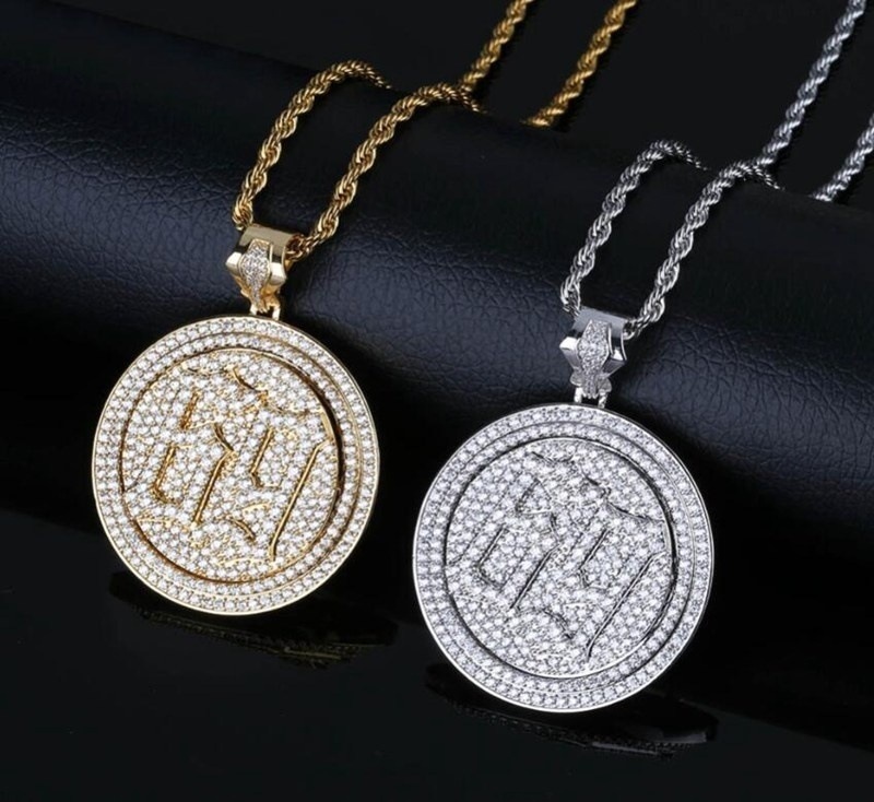 Hip Hop Mode 69 Ronde Label Hanger Sieraden Ketting_voghion.com