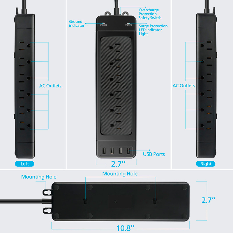 USB row plug 18AC port beauty regulation 3m extended line 4 USB…