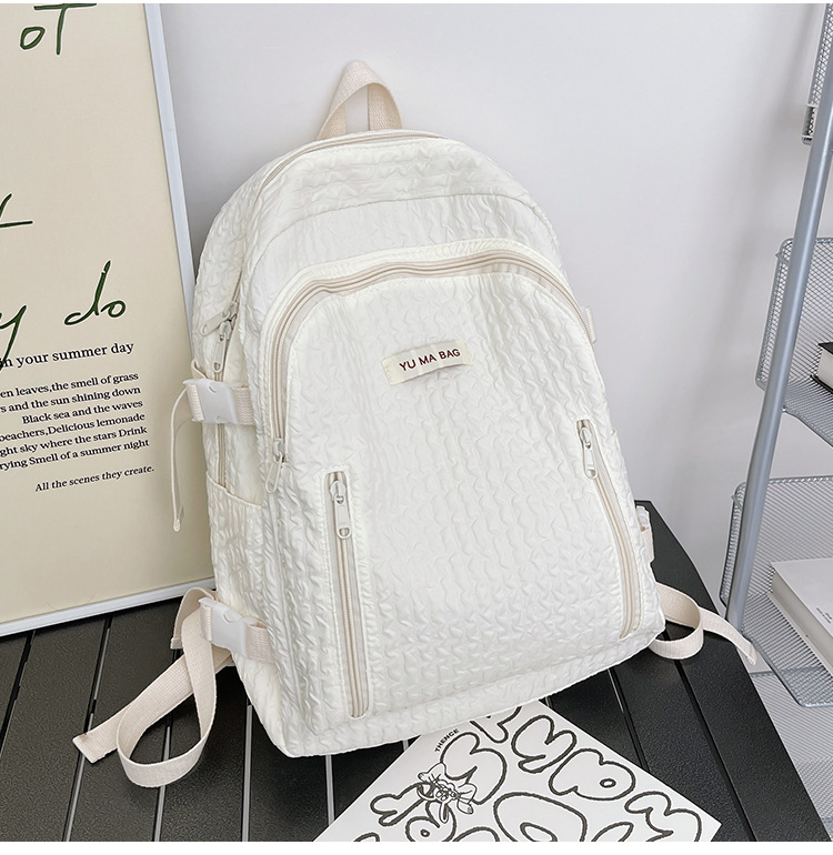 Großzügiger Rucksack mit Buchstabenanhänger für Grund-, Mittel- und Oberschule sowie für Studenten, Großhandel, frisches Design, doppelt_voghion.com