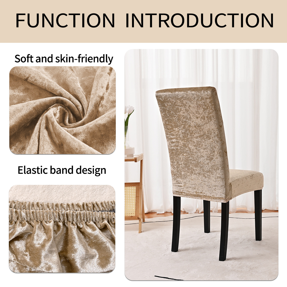 Cubierta de silla elástica de diamante de oro antideslizante transfronteriza cubierta de silla de comedor de hotel casero cubierta de silla de polvo en stock