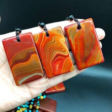 战国红玛瑙平安无事牌吊坠男女款平安扣葫芦缠丝玛瑙原石毛衣链