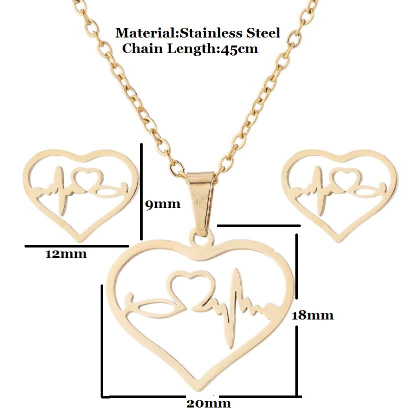 Earrings + Necklace Quantity Wedding Occasion 1 Set Fashion Star Moon Heart Shape Titanium Steel Plating Earrings Necklace