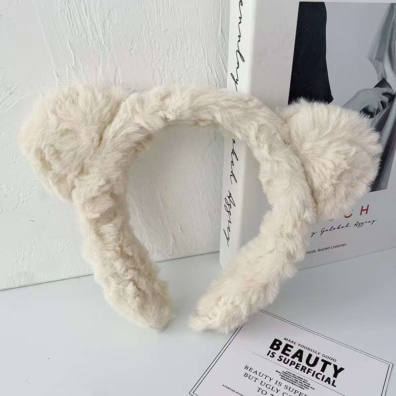 Linda diadema de oso de amor tridimensional, diadema de felpa de dibujos animados de celebridades de Internet, diadema de lavado de cara, accesorios para el cabello de todo fósforo de celebridades de Internet al por mayor