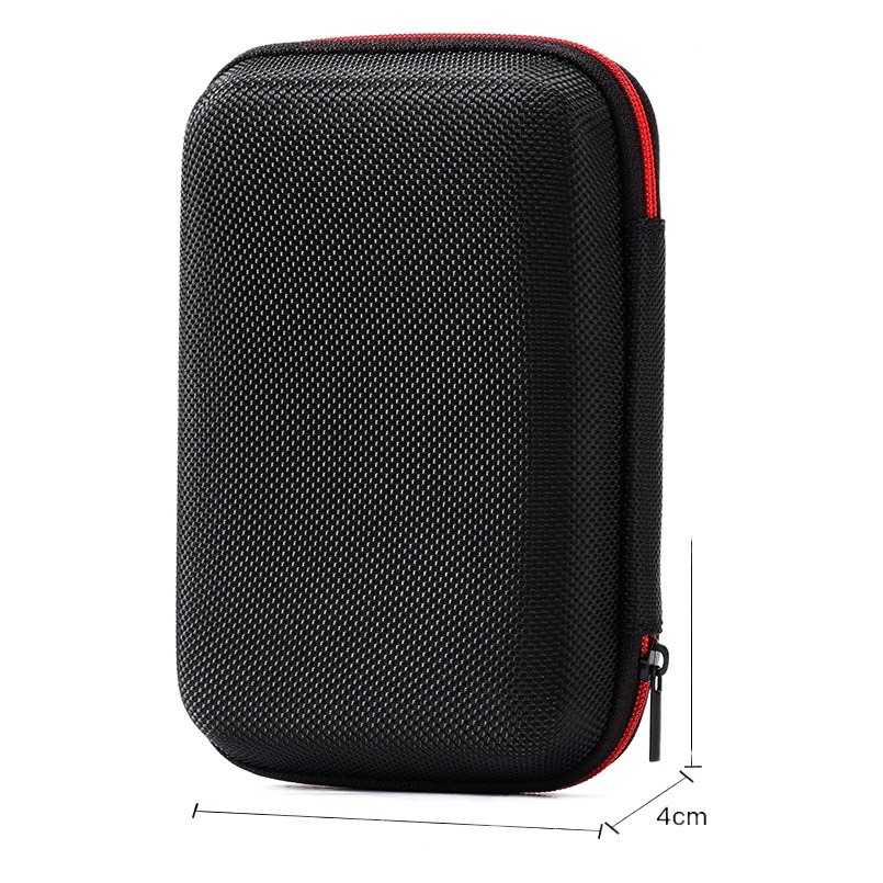 Estuche protector de tela Oxford para auriculares y disco duro portátil de 2,5 pulgadas - Bolsa de EVA para auriculares con organizador de cables