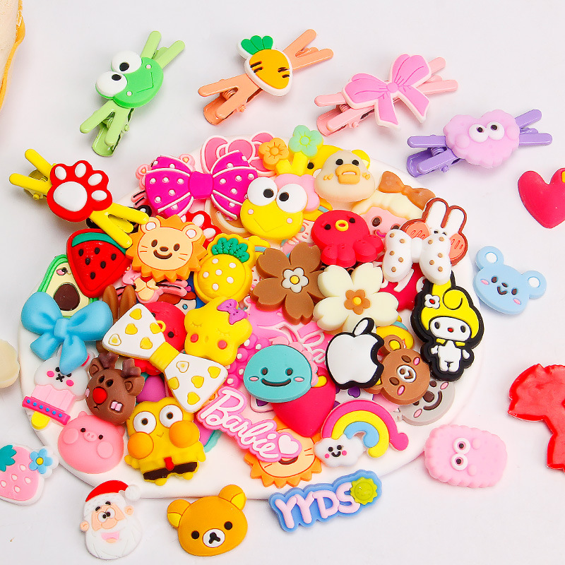 Cartoon accessory PVC, accessories, phone case, cream hairgrip, decorations, DIY 3