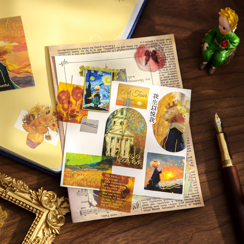 Paquete de pegatinas Mr. Paper Star Dream Art Museum Series Prince Illustrator Pvc Hand Material Paquete de pegatinas decorativas