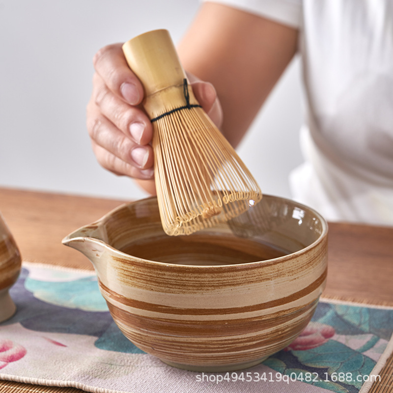 日式粗陶茶宪立 创意百本立抹茶刷托 茶道配件陶瓷窑变复古茶宪托|undefined