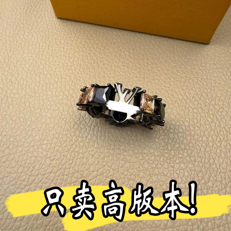 高版驴L家黑武士彩钻戒指男水晶锆石潮流时尚小红书同款情侣指环|undefined