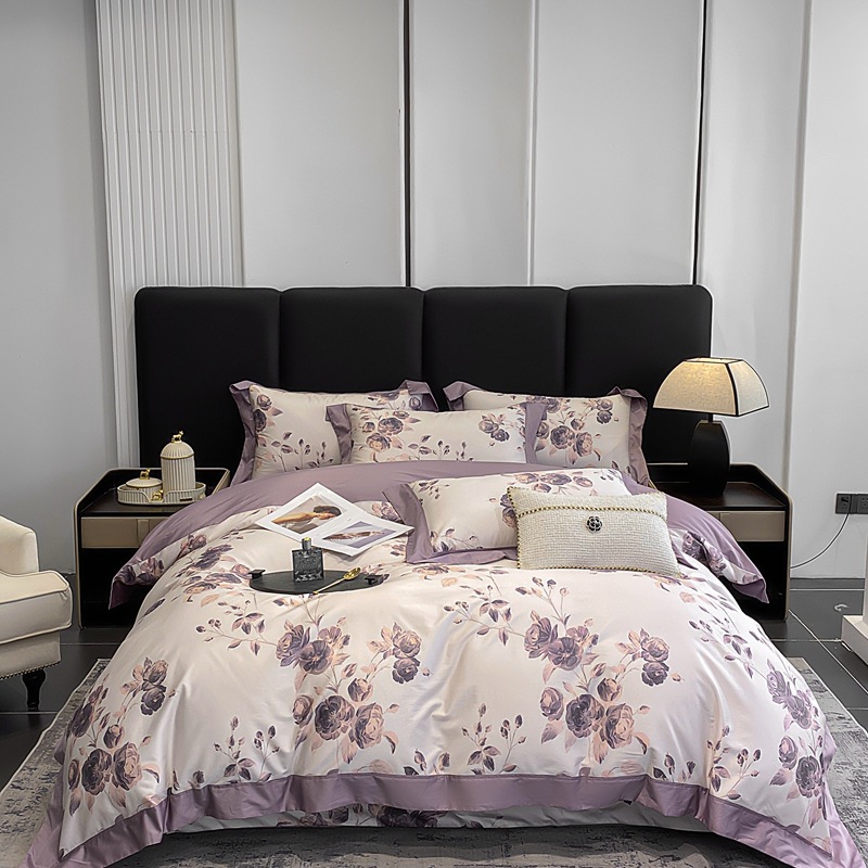 100 xinjiang algodón de lana larga impresión digital de cuatro piezas de sábanas de cama de algodón tipo a cuatro piezas de sábanas