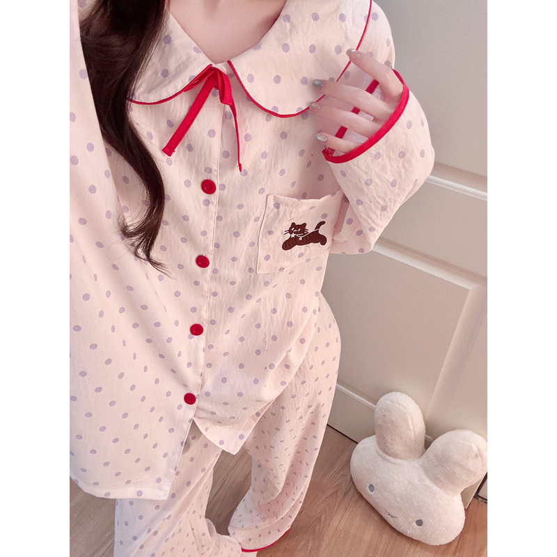2026 new cloud cotton cartoon pajamas for women, spring, autumn, and winter, long-sleeved, long-pants, two-piece set, suitable for wearing at home or as outerwear 2026 new cloud cotton cartoon pajamas for women, spring, autumn, and winter, long-sleeved, long-pants, two-piece set, suitable for wearing at home or as outerwear