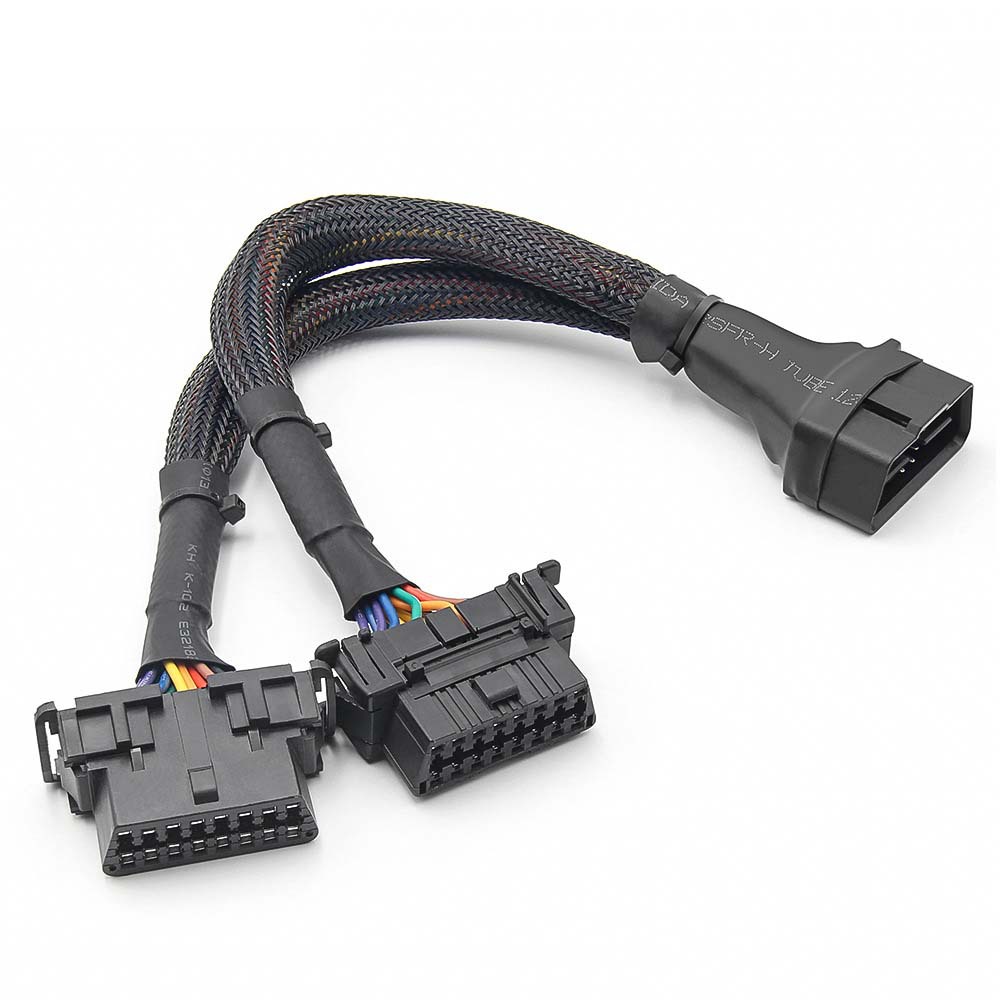 汽車OBD一分二線束 兩種規格母頭卡扣 滿針滿線 Converted Cable