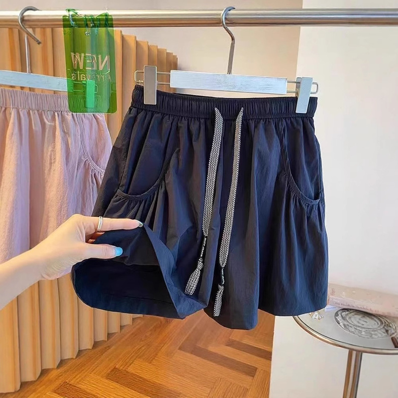 2025 Summer New Style Petite Design High-Waisted Drawstring Casual Shorts for Women Slimming Sports Thin Hot Pants