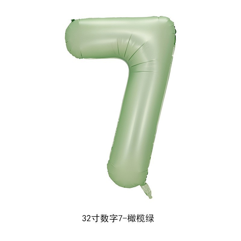 Versión estadounidense transfronteriza de 32 pulgadas verde oliva cumpleaños fiesta digital decoración de escena diseño película de aluminio papel de aluminio globo al por mayor