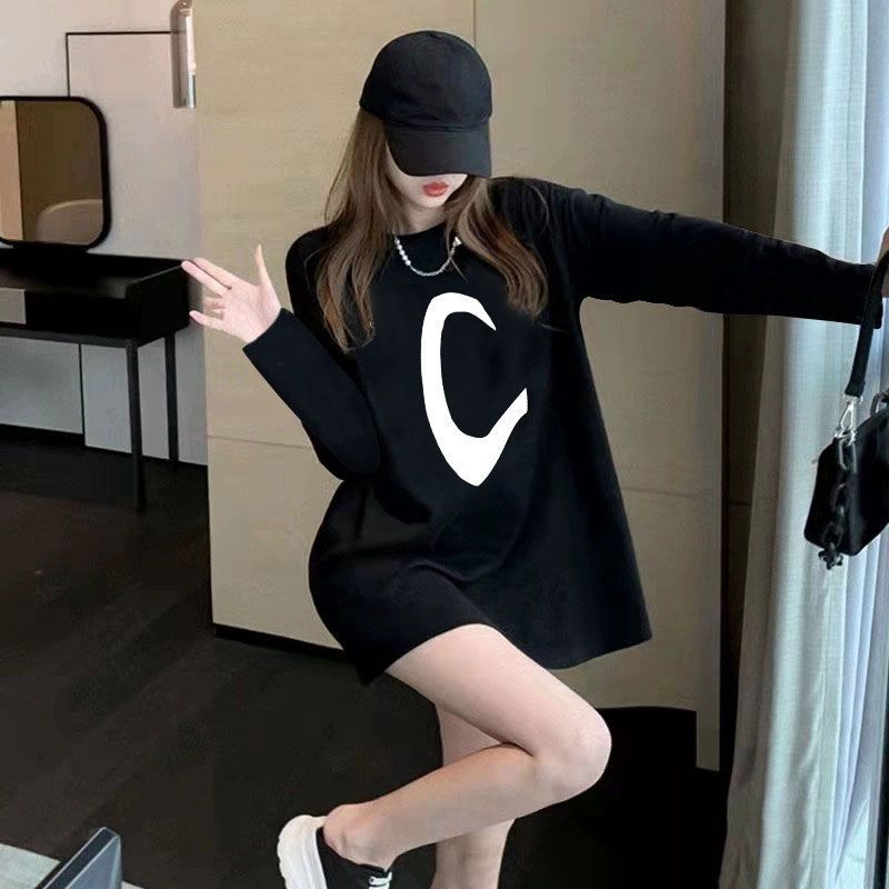 重いポンドの純綿の長袖のtシャツの女子学生はゆったりしています。|undefined