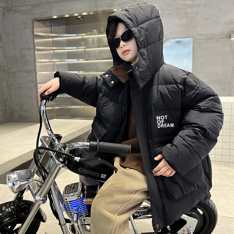 男童连帽羽绒服加厚韩版儿童装中大童洋气保暖白鸭绒时尚冬装外套