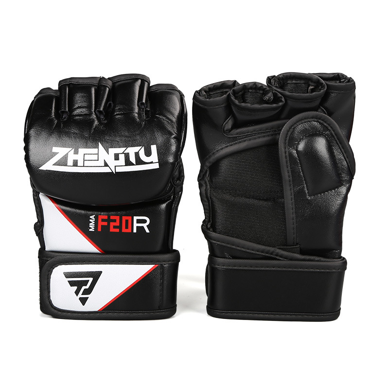 ZTTY Spot Wholesale MMA Microfibra Boxeo Guantes de boxeo Serie UFC con medio dedo