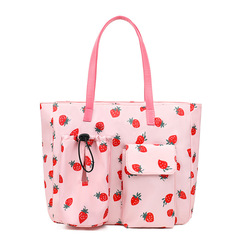 蝶プリントフレッシュ大容量2025夏新作文学風ショルダーバッグクラストートバッグウォーターカップバッグ